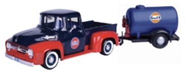 79611	Ford F-100 PICK UP + OIL TANK TRAILER WITH GULF LIVERY 1956	1:24